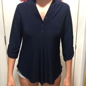 Navy PerSeption 3/4 sleeve Blouse
